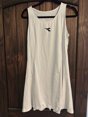 Diadora White Sleeveless Athletic Dress with Logo